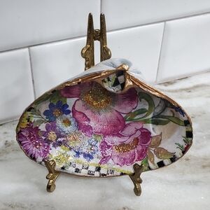 MacKenzie-Childs Inspired Floral Decorative Shell Dish⚜️🖤💜⚜️